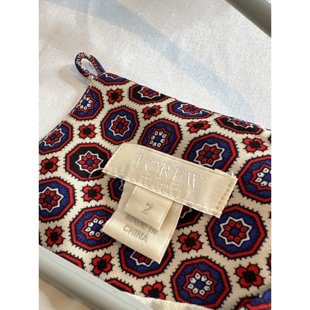 J Crew Collection Women's Jules Scarf Print Shift Dress Sz 2 Silk Old Money - Picture 5 of 11